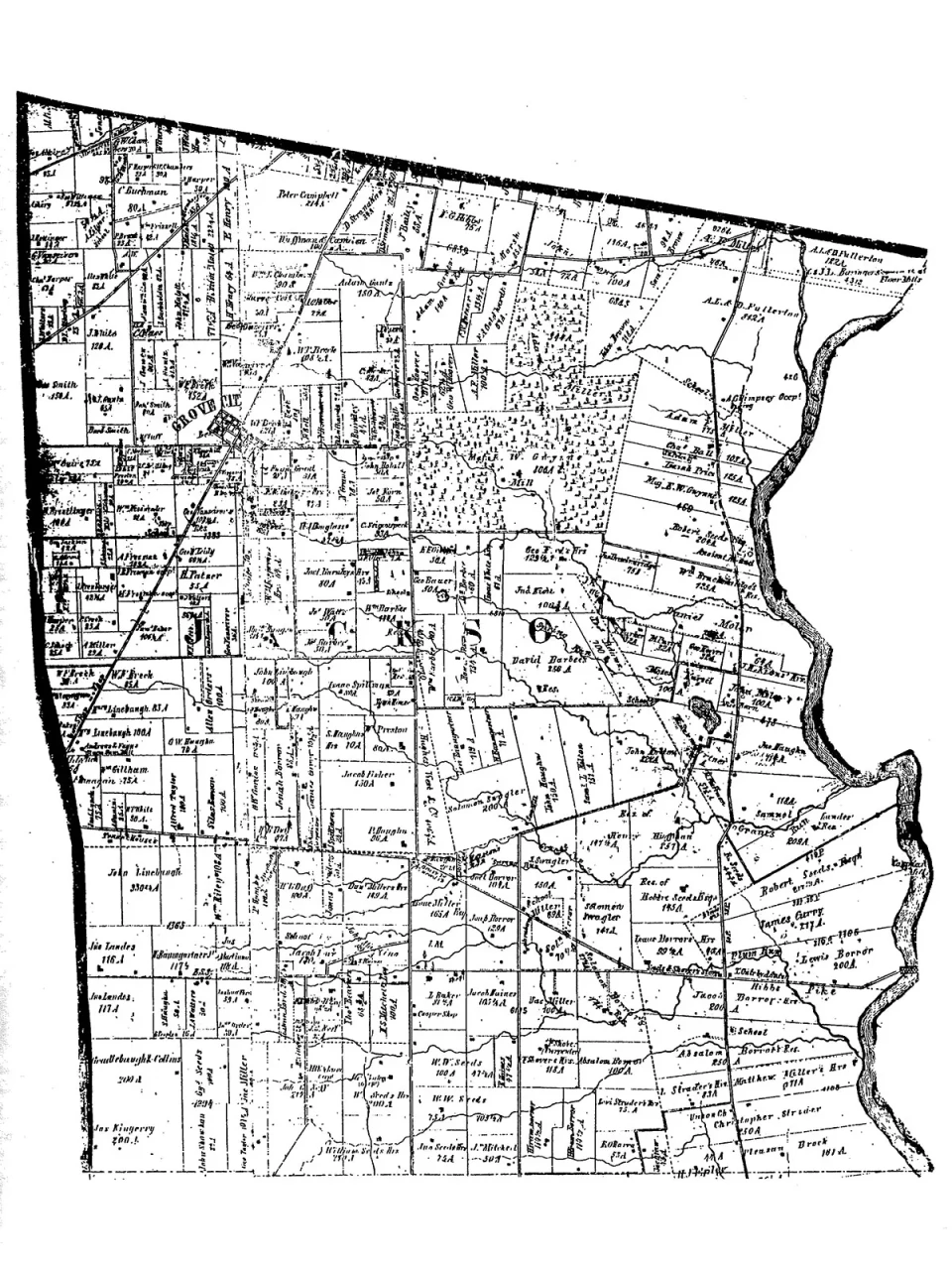 1856 Jackson Township Census Map