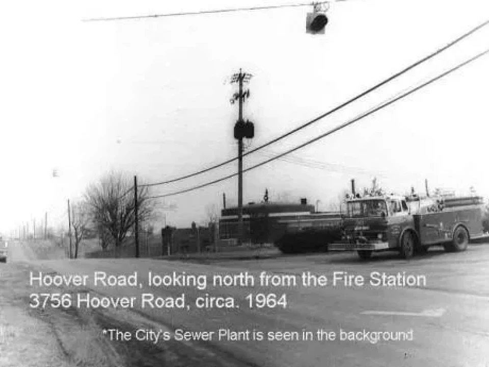 Hoover Road, looking North from the Fire Station circa 1964